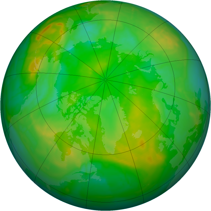 Arctic ozone map for 10 July 2010